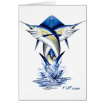 Twisted Marlins Jumping Greeting Cards