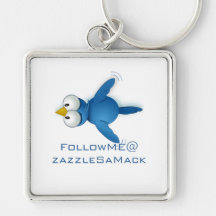 Twitter Follow Me @ Your User Name Key Chains