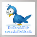 Twitter Follow Me @ Your User Name posters