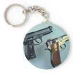 Two .45 calibre automatic guns for gun lovers key chain