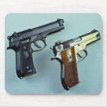 Two .45 calibre automatic guns for gun lovers mouse pad