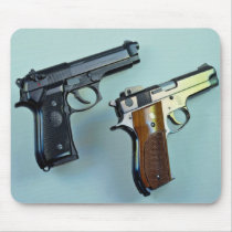 Two .45 calibre automatic guns for gun lovers mouse pad