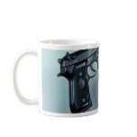 Two .45 calibre automatic guns for gun lovers mugs