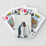 Two affectionate penguins card deck