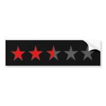 Two and a half stars Bumper Sticker black