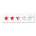 Two and a half stars white bumper stickers