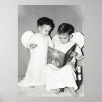Two angels for Chrstmas poster