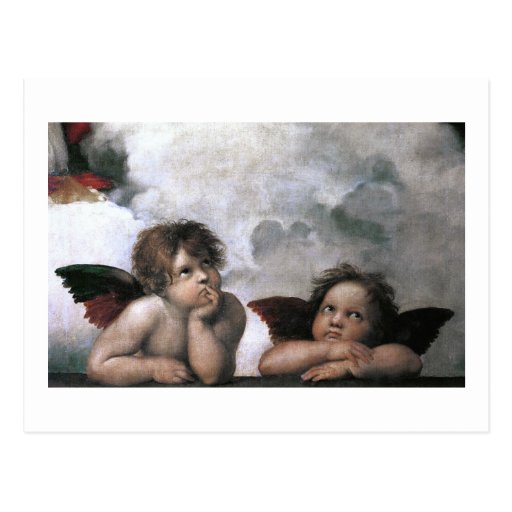 Two Angels, Raphael Vintage Fine Art Post Cards
