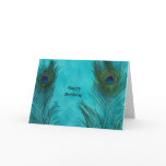 Two Aqua Peacock Feathers Cards