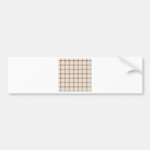 Two Bands Small Square - Black on Almond Bumper Sticker