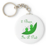 Two Bees In A Pod Keychain