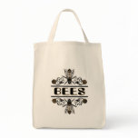 two bees with clover trans1 canvas bags