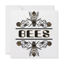 two bees with clover trans1 personalized announcement