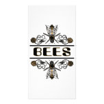two bees with clover trans1 photo greeting card