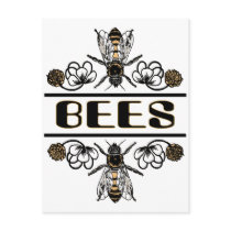 two bees with clover trans1 post cards