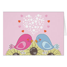 Two Birds in Love Greeting Cards