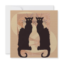 Two Black Cats Invitation
