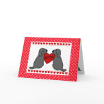 Two Black Labradors with Love Cartoon Card