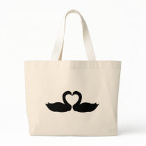 two black swans icon canvas bag