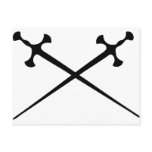 two black swords icon postcards