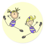 Two Blonde Girl Gymnast Tshirts and Gifts stickers