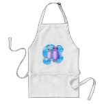 Two blue owls stand in this Valart.com design Apron