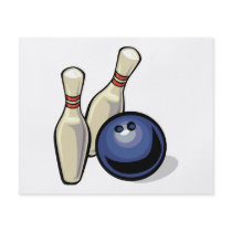 two bowling pins and bowling ball design full color flyer