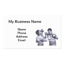 Two Boxers Fighting Logo Business Cards
