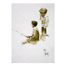 Two Boys Fishing Invitation
