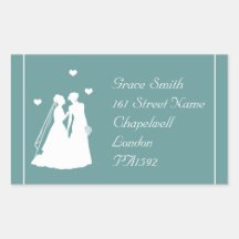 Two Brides Gay/Lesbian Wedding Address Label Stickers