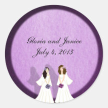 Two Brides Lesbian Wedding Custom Stickers