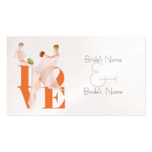 Two Brides LOVE Lesbian Website Wedding Card Business Card Template
