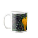 Two Bright Orange Yellow Wild Mushrooms On Moss Co mugs