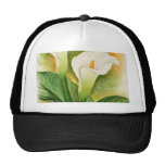 Two Cala Lilies Watercolor Art - Multi Mesh Hats