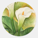Two Cala Lilies Watercolor Art - Multi Round Sticker