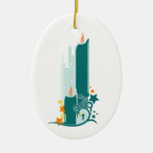 Two Candles Christmas Tree Ornament