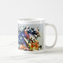 Two Carousel Horses Closeup Mug