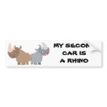 Two Cartoon Rhinos Bumper Sticker bumper stickers