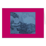 two cats and a gnome cards