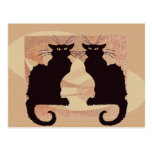 Two Cats Print Japanes Style Neko Postcard