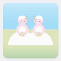 Two caucasian brides stickers