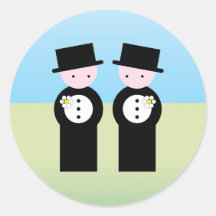 Two caucasian grooms sticker