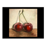 Two cherries postcards