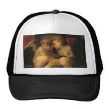 Two Cherubs Reading by Rosso Fiorentino Hat