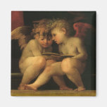 Two Cherubs Reading by Rosso Fiorentino Refrigerator Magnet