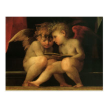 Two Cherubs Reading by Rosso Fiorentino Post Card