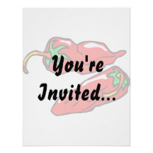 two chilli peppers graphic loose personalised invite