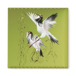 Two Cranes In Bamboo_Magnets