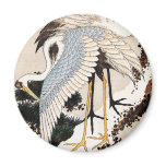 Two cranes on a pine covered with snow, Hiroshige Magnets