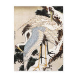 Two cranes on a pine covered with snow, Hiroshige Post Cards